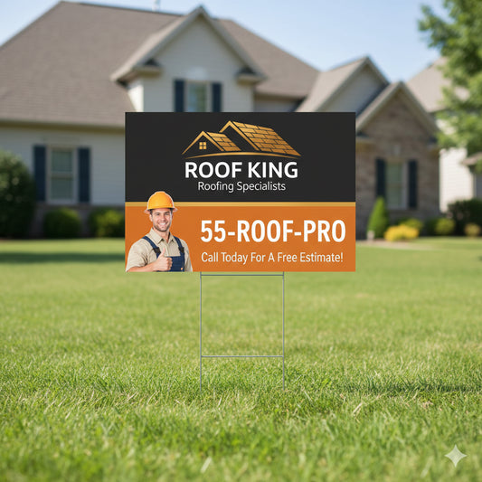 Coroplast Yard Signs w/ H Sticks